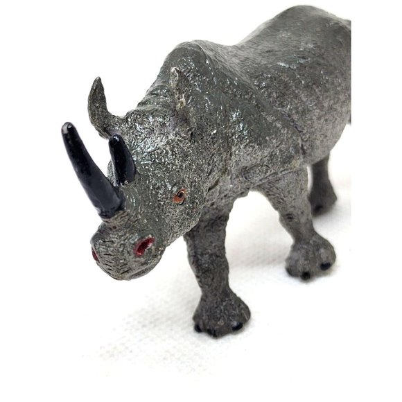 Rare Miniature Plastic Rhino Home Decor Shelf Sitter Wild Animal Zoo Animals - Picture 6 of 12